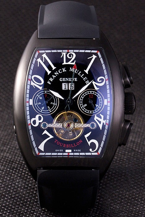 Franck Muller Casablanca cureaua de cauciuc negru Black Dial 80284